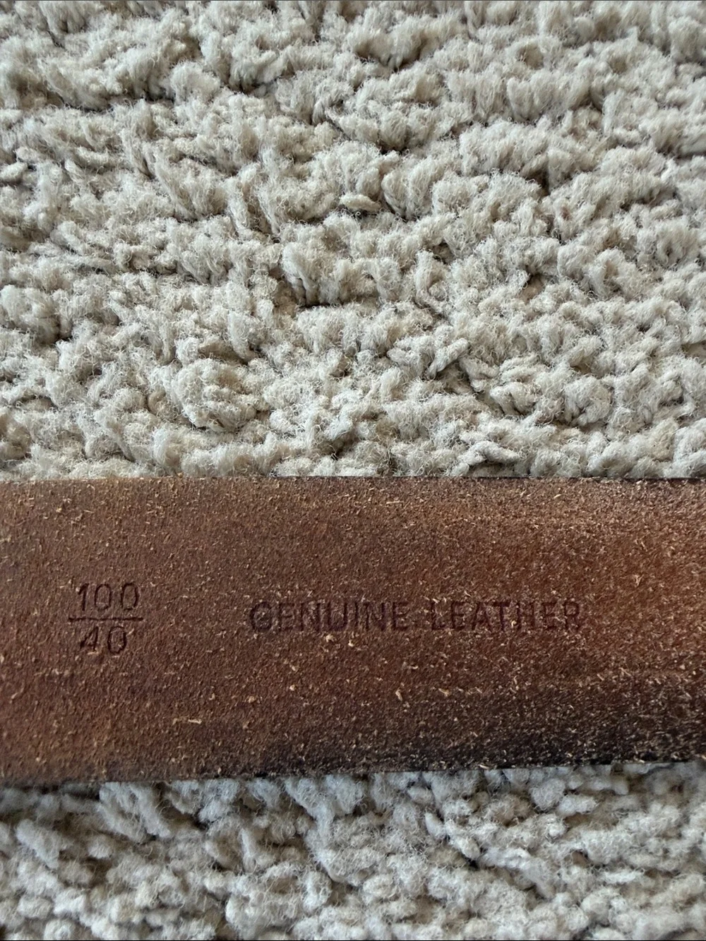 Vintage Genuine Brown Leather Silver tone Buckle And Grommets Mens Belt size 40